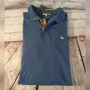 Mens Burberry 2XL Nova Check Blue Polo